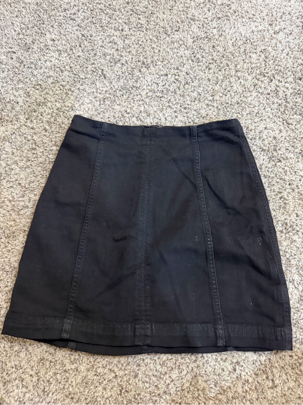 Free People Black Mini Skirt with Panel Seams
